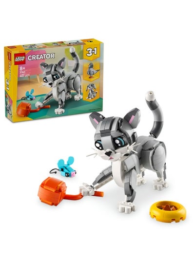 LEGO Creator 3in1 Playful Cat Figure, Toy Animal Set 31163 (Age 8+, 407 Pieces)