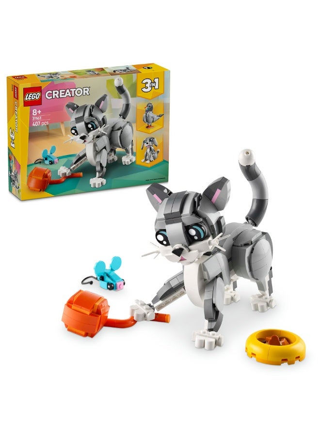 LEGO Creator 3in1 Playful Cat Pet Toy Animal Playset 31163 (407) Pieces - Image 1