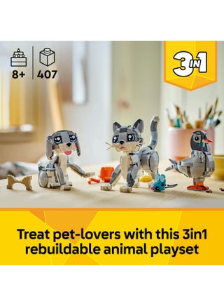 Creator 3in1 Playful Cat Figure, Toy Animal Set 31163 (Age 8+, 407 Pieces) - view 3