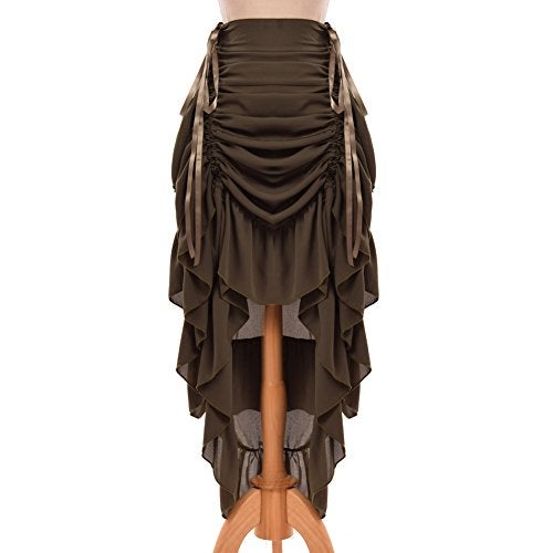 GRACEART Women's Victorian Steampunk Skirt - (Army Green) Large - Image 2
