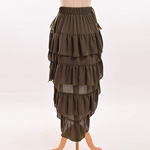 GRACEART Women's Victorian Steampunk Skirt - (Army Green) Large - Image 5
