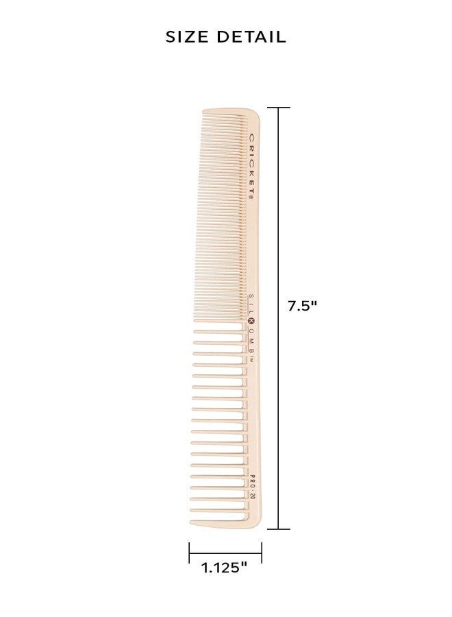 Cricket Silkomb Pro-20 All Purpose Hair Cutting Comb - Silicone-Injected, Seamless Teeth with Dual Tooth Pattern for Precision Cutting, Styling, Ideal for All Hair Types - Image 2