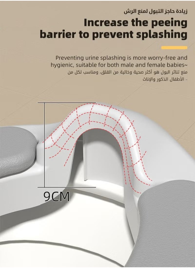 MIXDE - Potty Training Seat, Removable Design Toilet Train Seats, Potties Chair for Kids Toddlers Boys Girls, Portable Children Travel Toileting Toilets, with Handles and Backrest, Grey Cartoon Crown Shape - Image 1