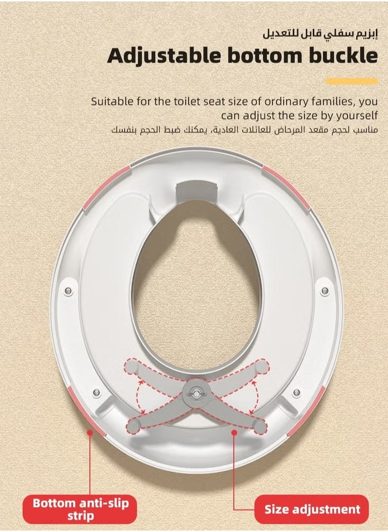 MIXDE - Potty Training Seat, Removable Design Toilet Train Seats, Potties Chair for Kids Toddlers Boys Girls, Portable Children Travel Toileting Toilets, with Handles and Backrest, Grey Cartoon Crown Shape - Image 1