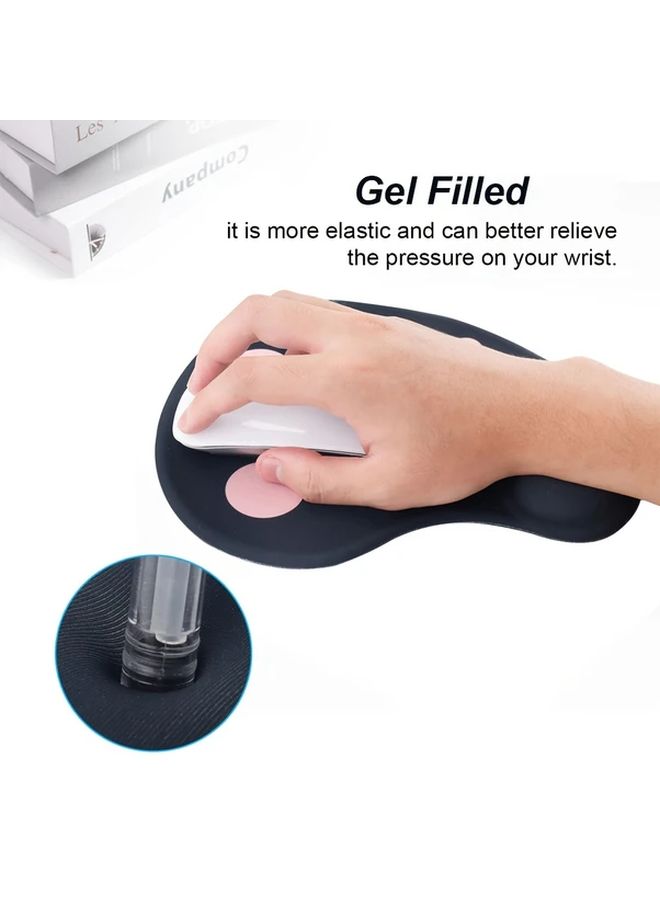 Ergonomic Cat Paw Mouse Pad With Gel Wrist Support Non Slip Base Black - Image 3