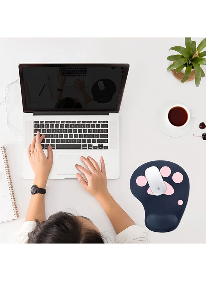 Ergonomic Cat Paw Mouse Pad With Gel Wrist Support Non Slip Base Black - Image 4