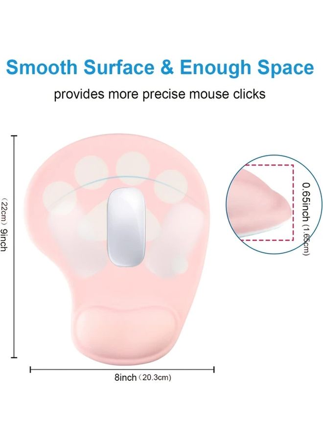 Ergonomic Cat Paw Mouse Pad With Gel Wrist Support Non Slip Base Black - Image 2