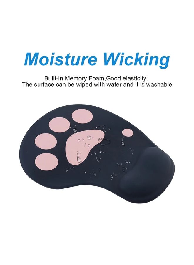 Ergonomic Cat Paw Mouse Pad With Gel Wrist Support Non Slip Base Black - Image 5