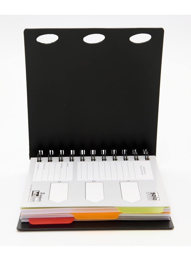 سولو دفتر ملاحظات تنفيذي SOLO A6 بثلاثة أقسام - 240 صفحة | 3 فواصل قابلة لإعادة التثبيت، مخطط شهري، جيب تخزين وفتحة لبطاقة العمل | تجليد حلقي مزدوج | 3 أقسام مقسمة لتنظيم الملاحظات - Image 4