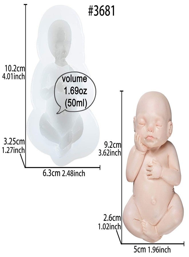 FUNSHOWCASE Large Sleeping Baby Fondant Silicone Mold for Cake Topper Decoration Chocolate Soap Candle Wax Clay 3.6x2inch - Image 2
