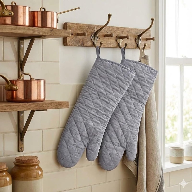 Imaashi The Bliss Oven Mitts, Heat Resistant Cooking Oven Gloves Can be Used for Grilling Smoking Cooking Baking Frying or handling Super-hot Itemss (Pack of 2) - Image 4
