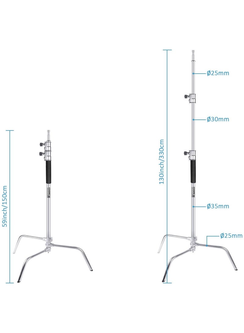 Coopic COOPIC C Stand C40S Heavy Duty Light Stand Height 150-330cm with Sliding up-down Leg, for Photo Studio Photography Strobe Light Video Umbrella Softbox Monolight  - Image 3