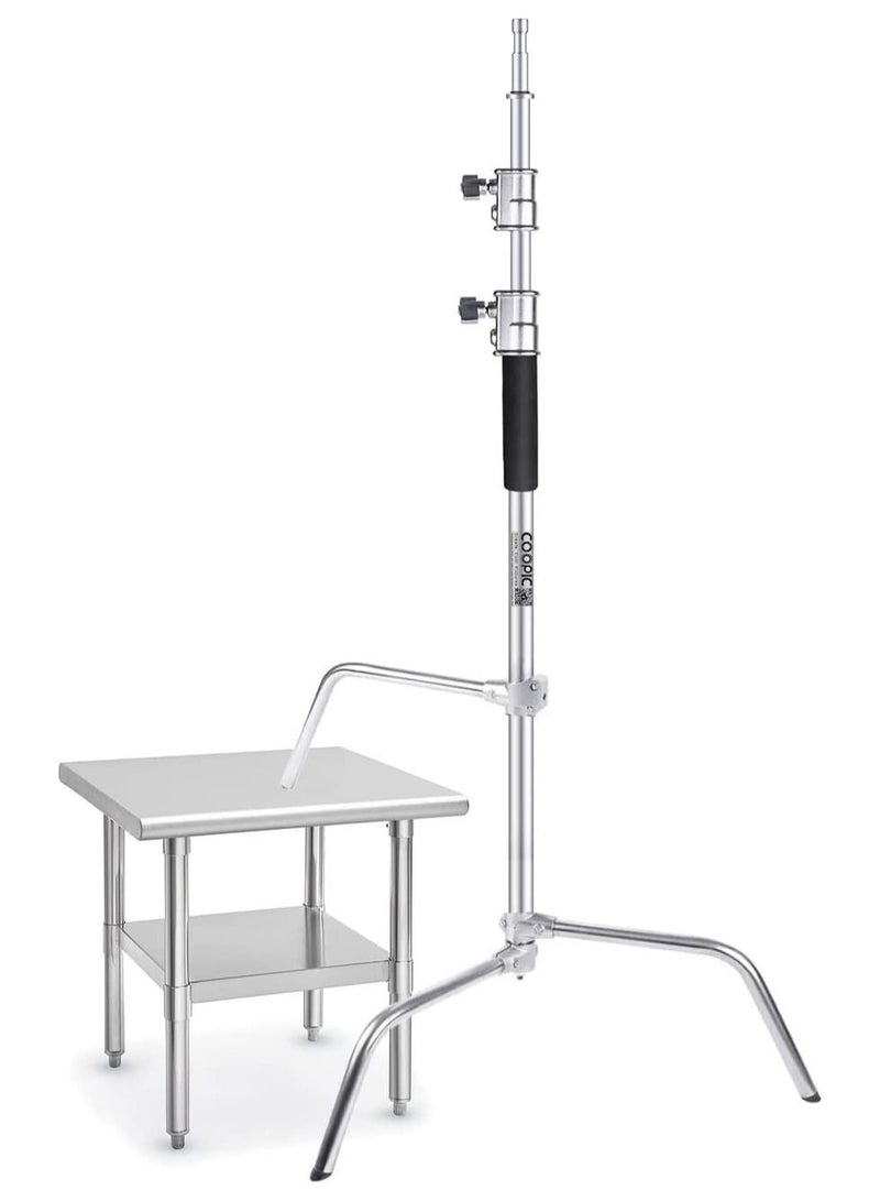 Coopic COOPIC C Stand C40S Heavy Duty Light Stand Height 150-330cm with Sliding up-down Leg, for Photo Studio Photography Strobe Light Video Umbrella Softbox Monolight  - Image 1