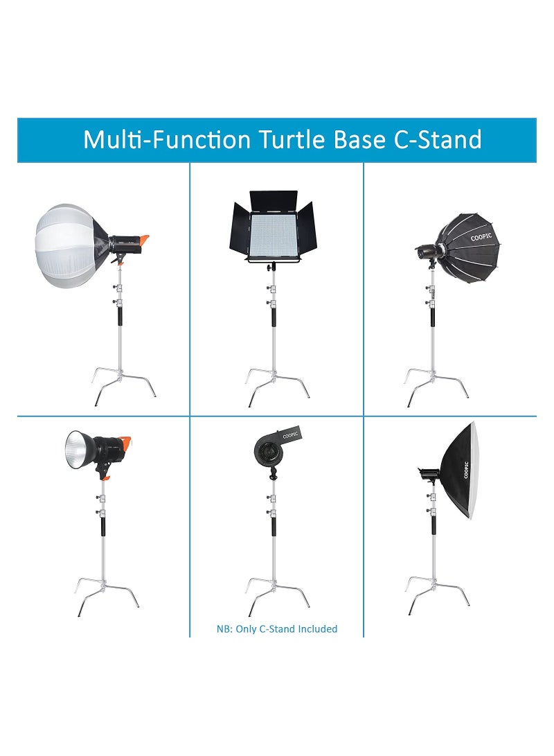 Coopic COOPIC C Stand C40S Heavy Duty Light Stand Height 150-330cm with Sliding up-down Leg, for Photo Studio Photography Strobe Light Video Umbrella Softbox Monolight  - Image 4