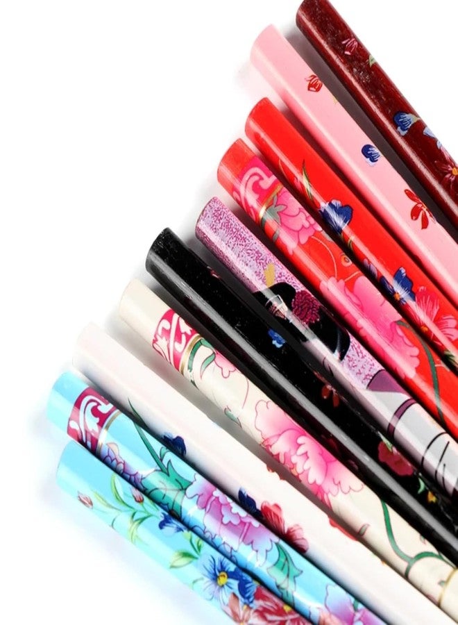 Truvic Hair Juda Bun Classic Stick Floral Printed Colorful Chopstick Hair Stick For Juda & Bun Pin Flower Hair Pin Juda Stick for Women and girls Multicolour (Pack of 12) - Image 4