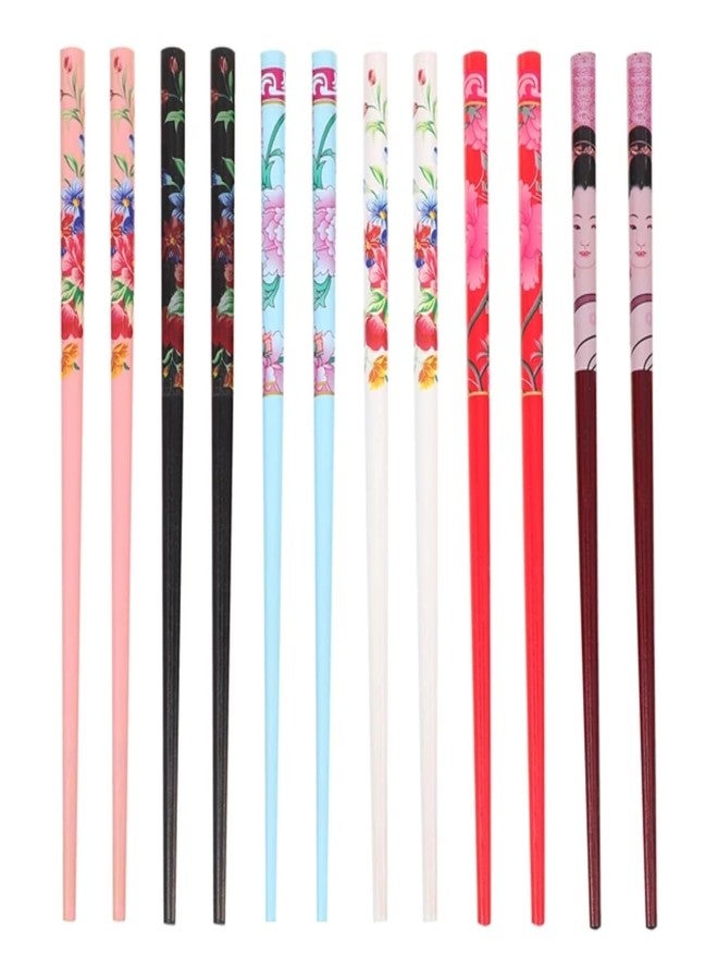 Truvic Hair Juda Bun Classic Stick Floral Printed Colorful Chopstick Hair Stick For Juda & Bun Pin Flower Hair Pin Juda Stick for Women and girls Multicolour (Pack of 12) - Image 2