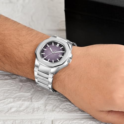 Acnos Purple Colours Plain Dial Quartz Analog Day & Date Calendar Quartz Analog Business Watch - Image 4
