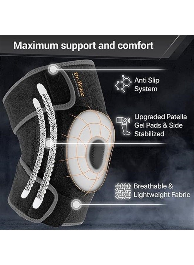 DR. BRACE ELITE Knee Brace with Side Stabilizers & Patella Gel Pads for Maximum Knee Pain Support and fast recovery for men and women-Please Check How To Size Video (Mercury, Large) - Image 3