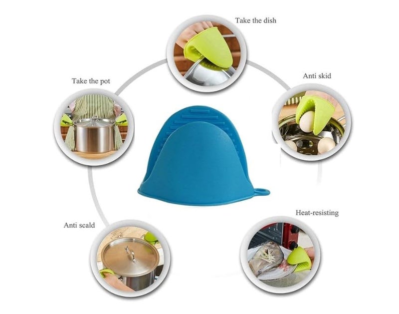 VBR Silicone Pot Holder Heat Resistant Oven Mitts Glove Cooking Pinch Grips Glove Hand Clip Kitchen Pot Holder Multicolor Pack of 2  - Image 2
