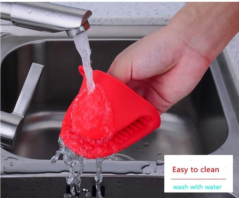 VBR Silicone Pot Holder Heat Resistant Oven Mitts Glove Cooking Pinch Grips Glove Hand Clip Kitchen Pot Holder Multicolor Pack of 2  - Image 5