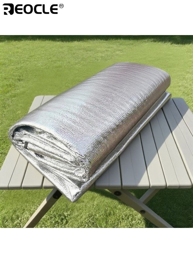 REOCLE Foldable Camping Mat Tent Pad Outdoor Picnic Mat Durable Moisture-Proof Park Cushion Aluminum Foil EVA Fabric Easy to Clean Hand Washable 78.7*78.7inches - Image 4