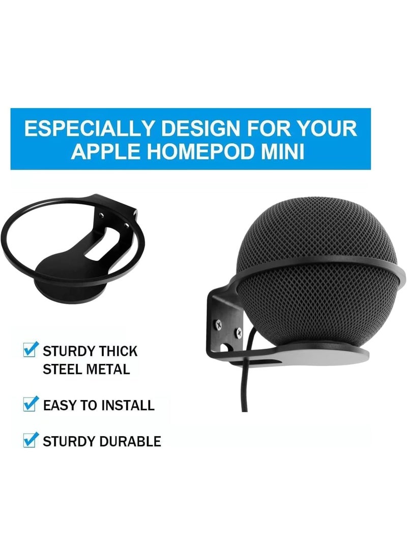 SYOSI Wall Mount for HomePod Mini, Sturdy Steel Stand Holder, Black, Wall-Mounted - Image 3