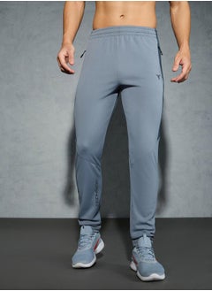 Technosport Men Solid Slim Fit Track Pants with TECHNO DRY by Styli  - Image 1