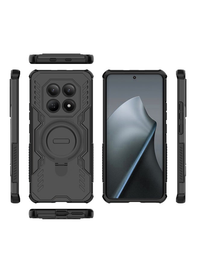 جراب Xiaomi Redmi Note 15 4G – كفر حماية أرمور مقاوم للصدمات مع مغناطيس للسيارة وحلقة دوارة 360° وفتحات لتبديد الحرارة - Image 1