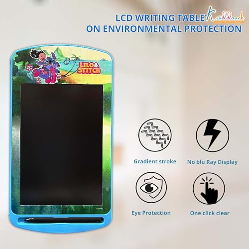Kriiddaank Stitch LCD Writing Tablet 10.5 Inch Electronic Drawing Pad & Rewritable Doodle Board for Kids, Portable Toddler Travel Slate, Birthday Gift for Boys & Girls 3-9 Years (Stitch Blue Theme) - Image 5