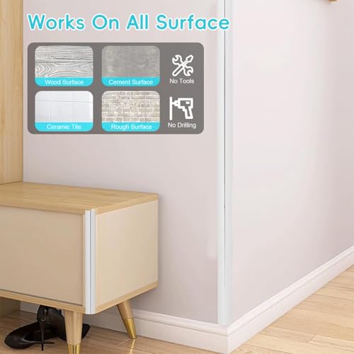 HASTHIP® 9.84ft Wall Molding Trim Waterproof L-Corner Trim Self-Adhesive PVC Guard Cuttable Customized - Image 4