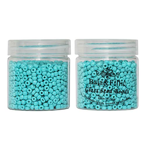 Bala&Fillic 6/0 Glass Seed Beads Turquoise Green Color About 1400pcs in Box, Size 4mm Glass Craft Seed Beads for Jewelry Making (Turquoise Green) - Image 3