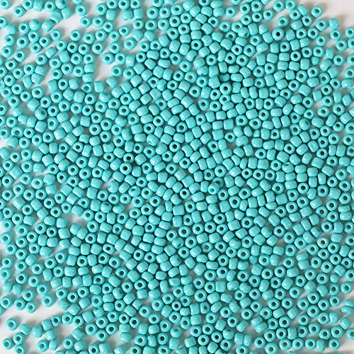 Bala&Fillic 6/0 Glass Seed Beads Turquoise Green Color About 1400pcs in Box, Size 4mm Glass Craft Seed Beads for Jewelry Making (Turquoise Green) - Image 2