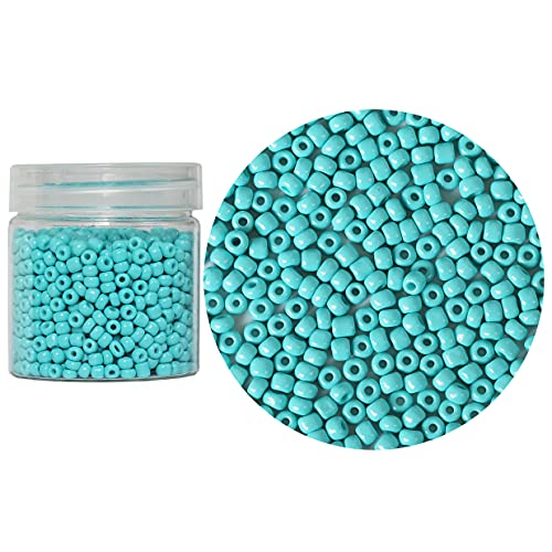 Bala&Fillic 6/0 Glass Seed Beads Turquoise Green Color About 1400pcs in Box, Size 4mm Glass Craft Seed Beads for Jewelry Making (Turquoise Green) - Image 1