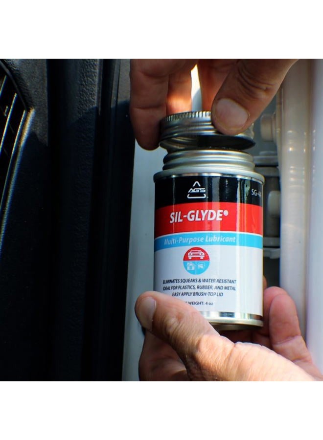 AGS Automotive Solutions SIL-Glyde Brush Top Can Multi-Purpose All-Weather Lubricating Compound for All Surfaces, 4 oz Lubricant Can, Silicone Lubricant, Ensure Friction Resistance - Image 5