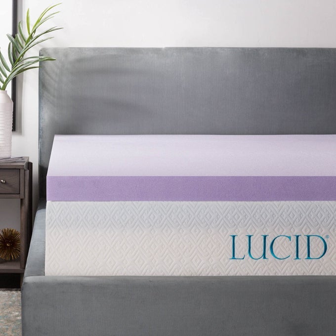 3 INCH LAVENDER INFUSED MEMORY FOAM MATTRESS TOPPER VENTILATED DESIGN PRESSURE RELIEVING BED TOPPER MATTRESS PAD CERTIPUR CERTIFIED TWIN SIZE