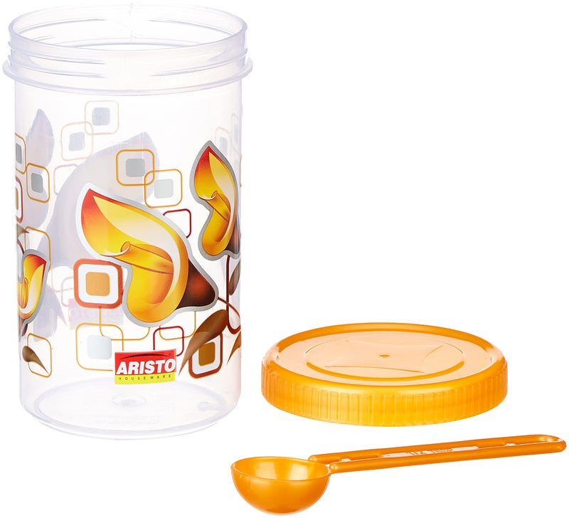 Aristo Storewell104 Air-Tight Storage Container For Kitchen, Plastic Jar For Storing Spices, Snacks, Grains, Dals- 720 ML (2 pcs set) - Image 2