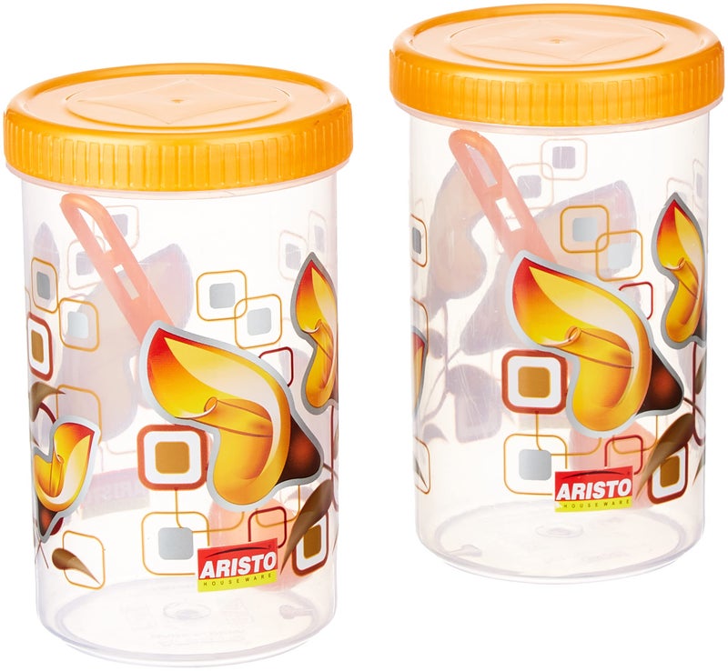 Aristo Storewell104 Air-Tight Storage Container For Kitchen, Plastic Jar For Storing Spices, Snacks, Grains, Dals- 720 ML (2 pcs set) - Image 1