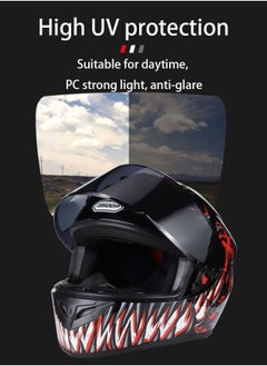 Arabest Motorcycle Helmet Full Face,Street Helmet Unisex Adult Cool Rider Equipment,Four Seasons Electric Bike Helmet,with Venom Pattern,Size M  - Image 5