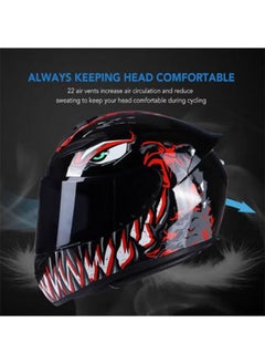 Arabest Motorcycle Helmet Full Face,Street Helmet Unisex Adult Cool Rider Equipment,Four Seasons Electric Bike Helmet,with Venom Pattern,Size M  - Image 2