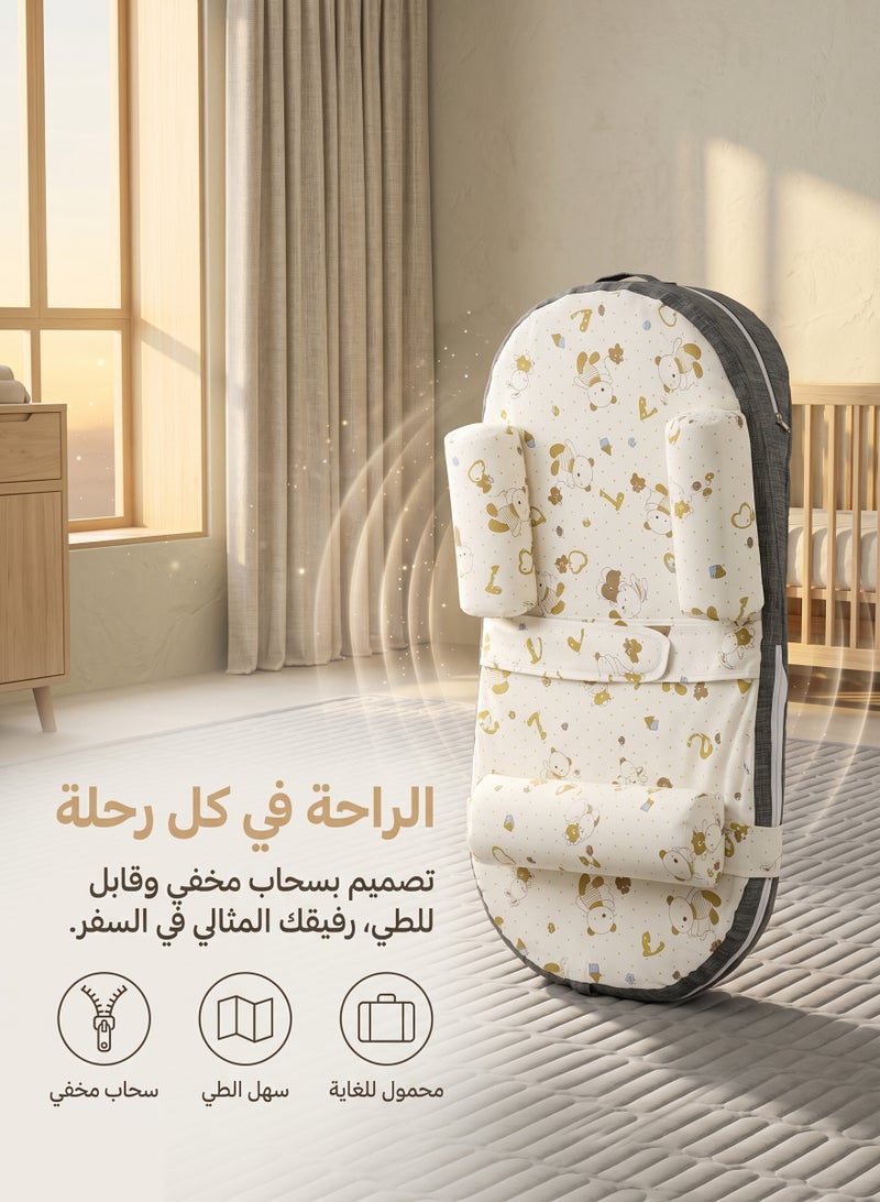 زيريفام وسادة رضاعة للأطفال الرضع، وسادة مضادة للارتجاع قابلة لتعديل الارتفاع من 0 إلى 30 درجة، وسادة منحدرة للرضع تمنع بصق الحليب، وسائد تغذية لحديثي الولادة تساعد على تخفيف التقيؤ - Image 5
