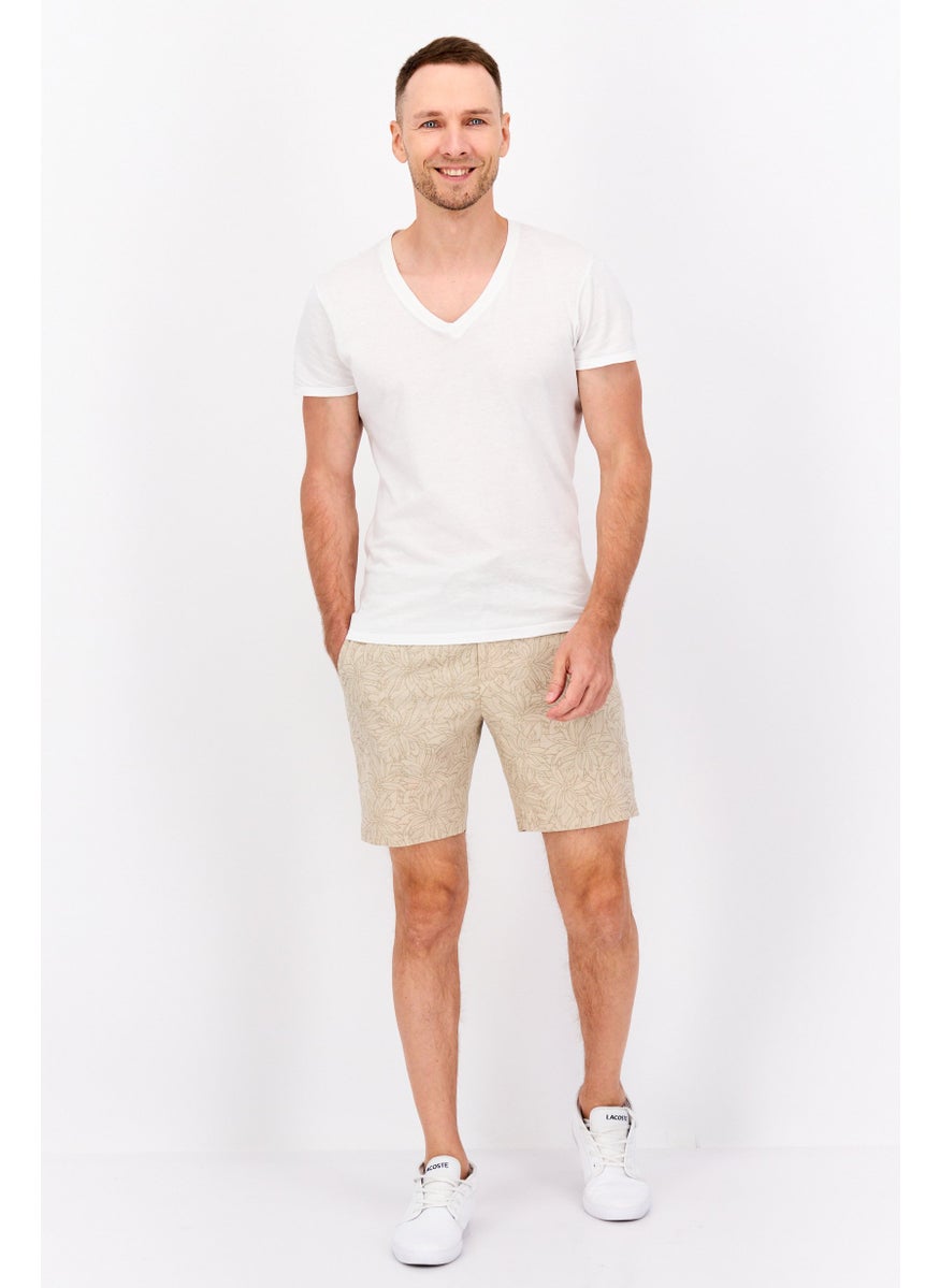 PERRY ELLIS Men Floral Print Basic Short, Beige  - Image 4