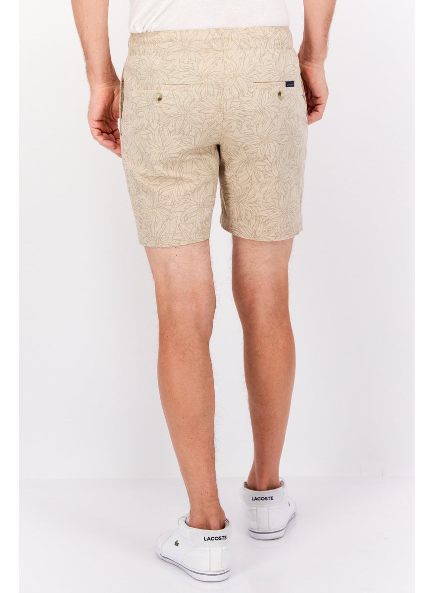 PERRY ELLIS Men Floral Print Basic Short, Beige  - Image 3