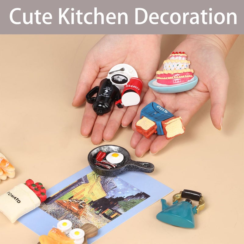 Favensen 12pcs Cute Food Fridge Magnets for Fridge Cute Magnet Refrigerator Stickers for Kitchen Magnet Decorative Strong Resin Fun Magnets Home Decor Office - Image 5