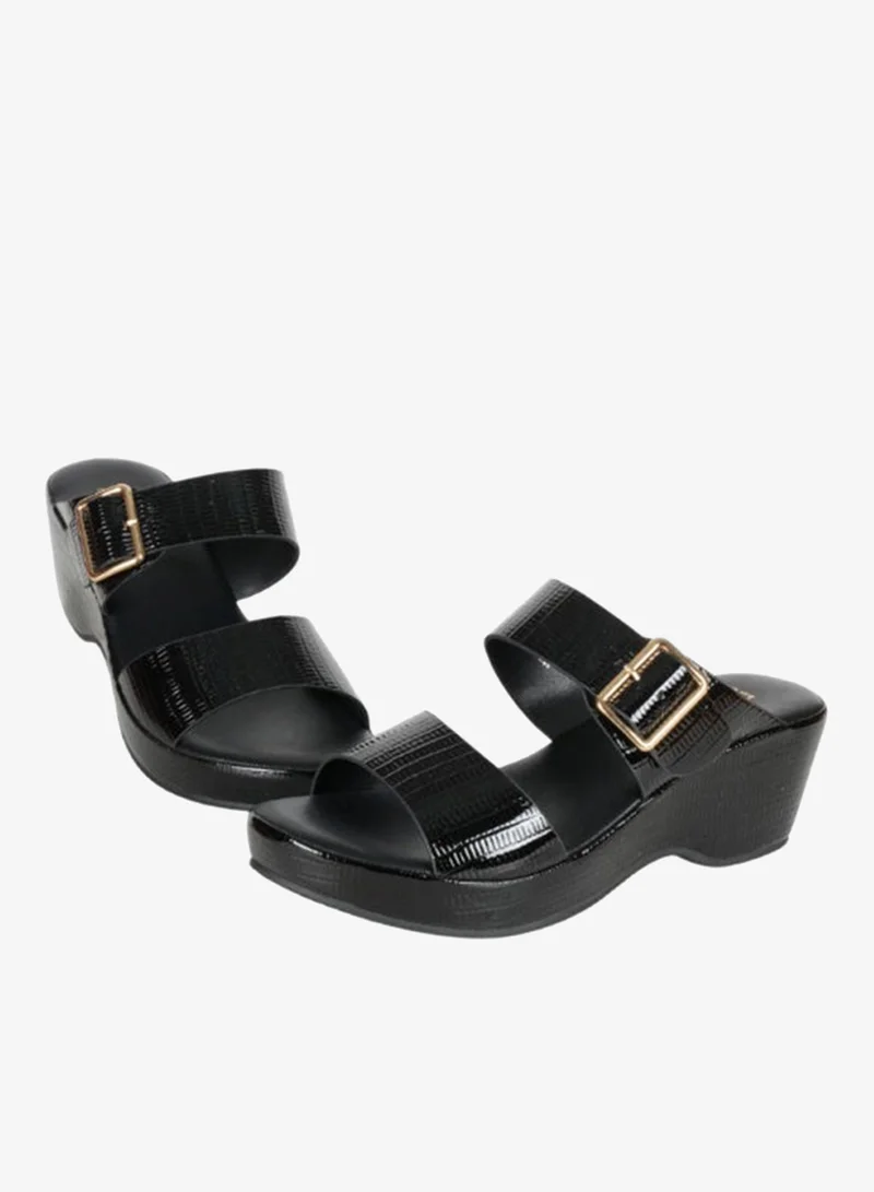 Michelle Morgan Black 092-2960 Michelle Morgan Ladies Wedge sandals4ZD19P Black for Women | Best Price UAE