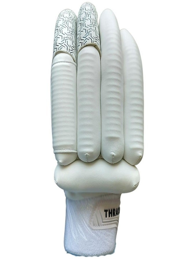 THRAX Pro lite Cricket Batting Gloves (Mens Size Right-Handed) All White - Image 4