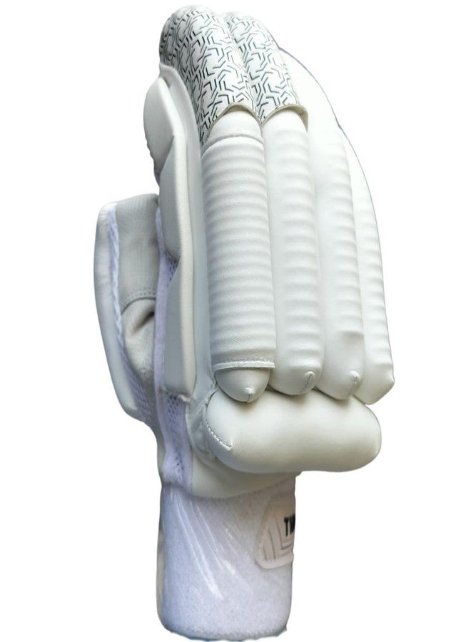 THRAX Pro lite Cricket Batting Gloves (Mens Size Right-Handed) All White - Image 5