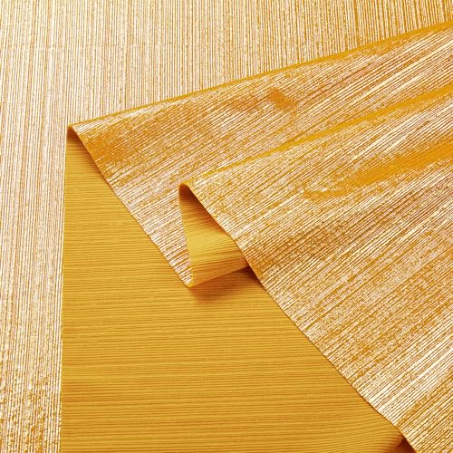 MaiMaiSuan 60’’ Wide Soft Shiny Stretch Metallic Luster Rib Knit Fabric for Dancing Dress Costume Wedding Dress DIY Clothing Fabric(1 Yard,Gold) - Image 5