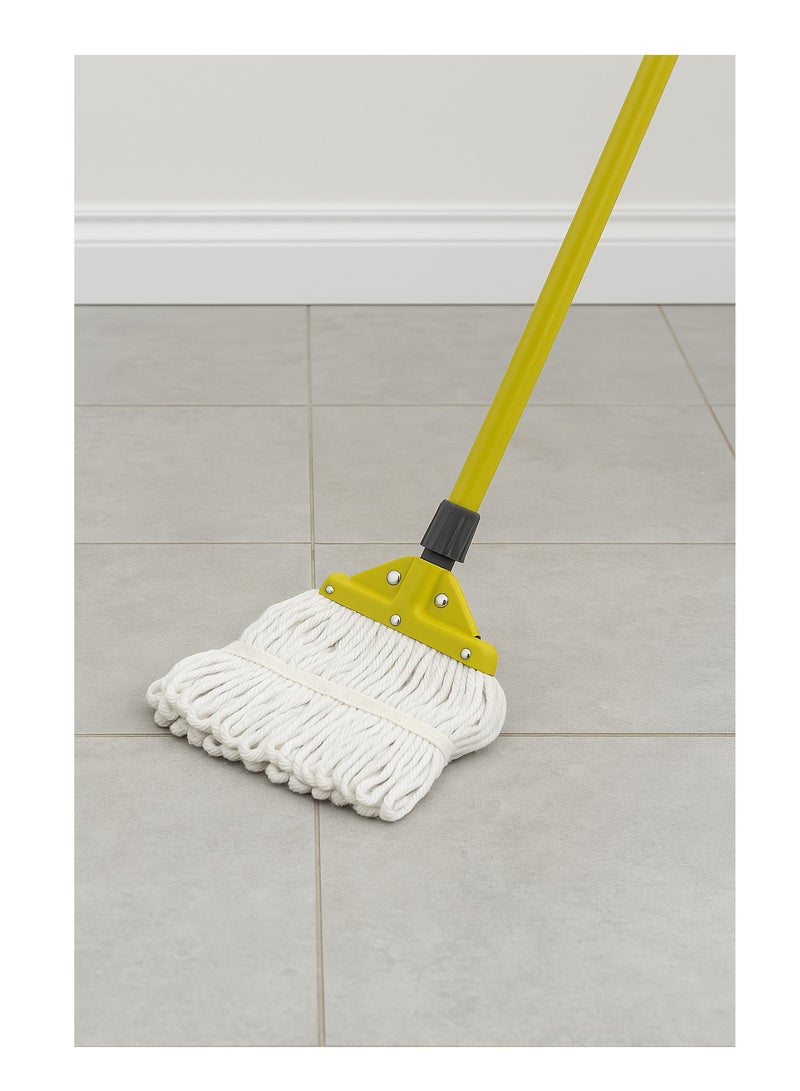 Royalford RoyalBright Classic Cotton Floor Mop with 120cm Iron Handle RF12783 Super Absorbent Universal Thread Handle Cost-Effective 100% Microfibre Removable and Washable Head for all Floor types - Image 3