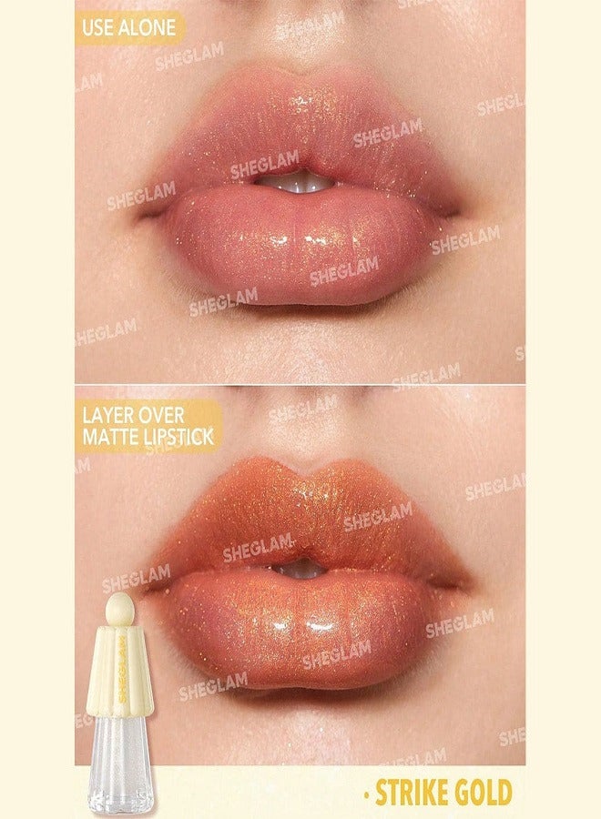 SHEGLAM Jelly Wow Hydrating Lip Oil-Strike Gold - Image 3