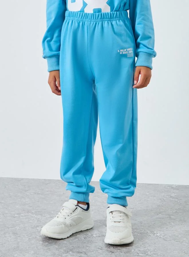 Styli Styli Blue Graphic Print Sweatshirt and Joggers Set